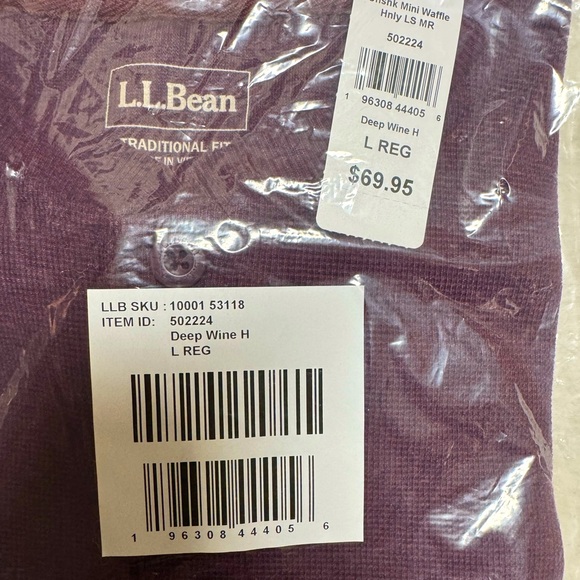 L.L. Bean Purple Henley Shirt - Picture 4 of 5
